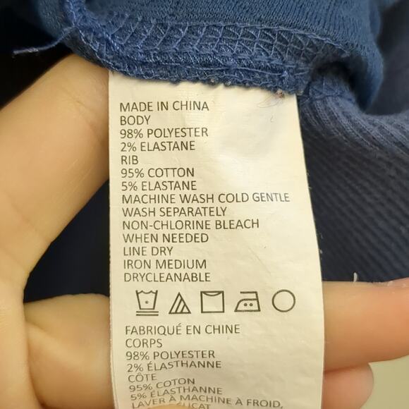 Prana blue cozy quilted sweater with pockets size S - Picture 6 of 8